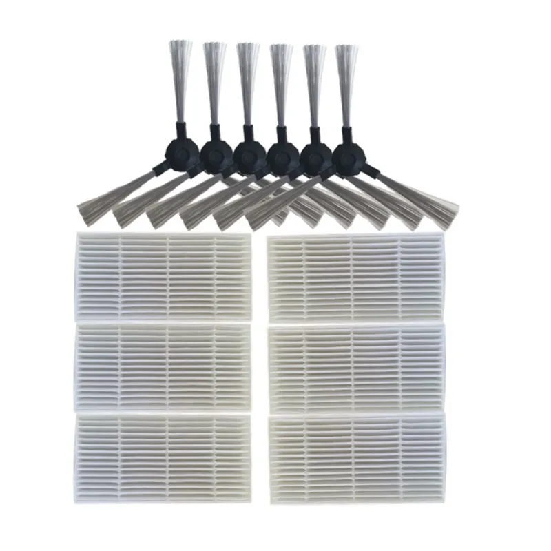 6 hepa 6 side brush Hepa фильтр и боковая щетка и Швабра Ткань для Kitfort Kt-516 kt516 kt 516 Запчасти для роботизированного пылесоса запасные аксессуары - Цвет: 6 hepa 6 side brush