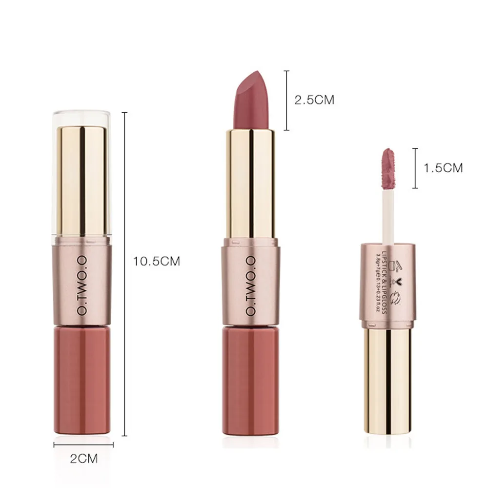 Длительный срок 2 в 1 сексуальная помада блеск для губ оттенок Косметика