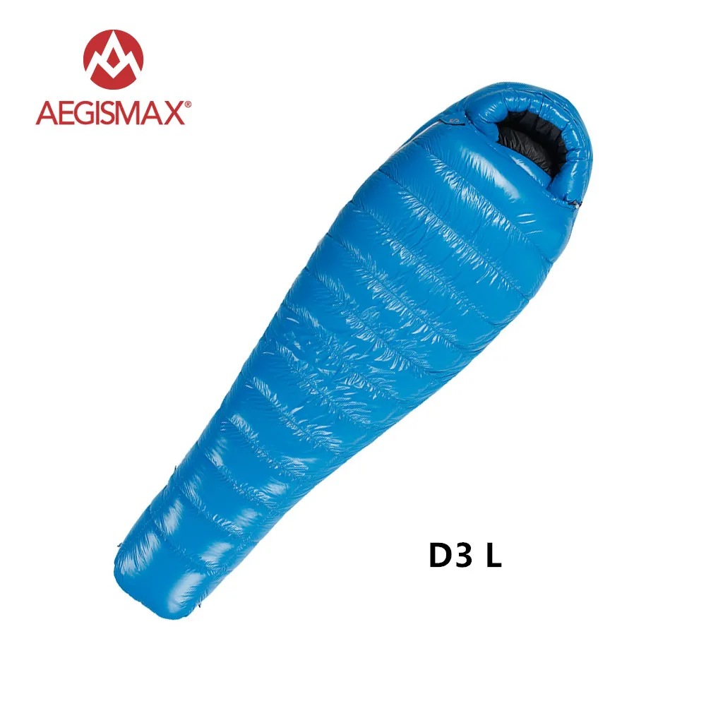 D3 L Blue AEGISMAX зимний спальный мешок Сверхлегкий мумия утка вниз с двойной спальные мешки - Цвет: D3 L Blue