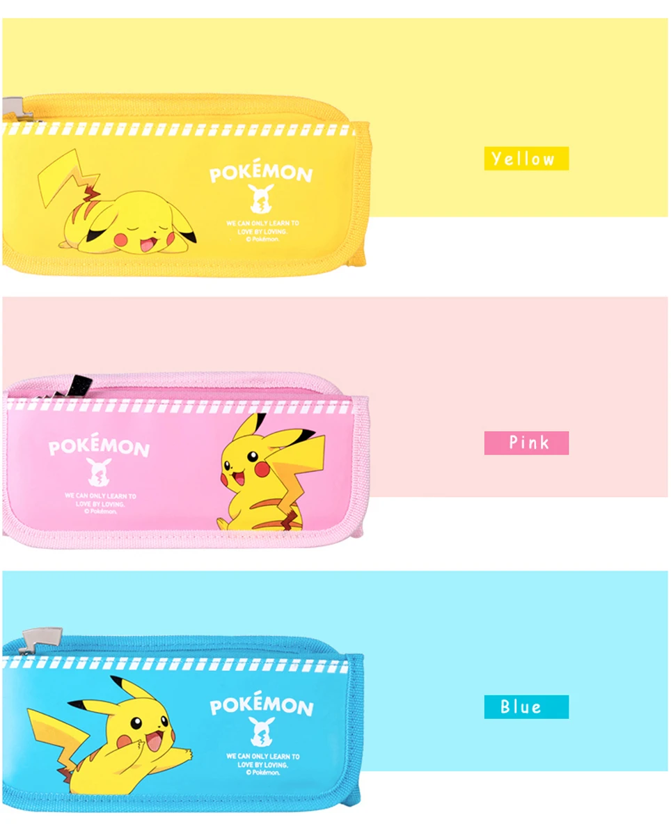 Deli Pokemon, Большой Вместительный Чехол-карандаш на молнии, канцелярские принадлежности, студенческий мультяшный Пикачу, Канцелярия, пенал, сумка для хранения