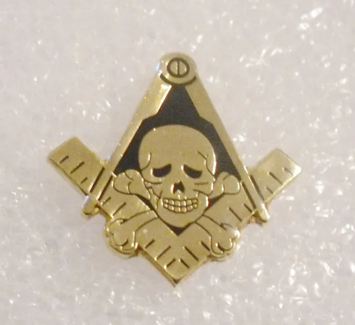 Бесплатная доставка 1 шт. масонский череп и скрещенные кости угольник циркуль