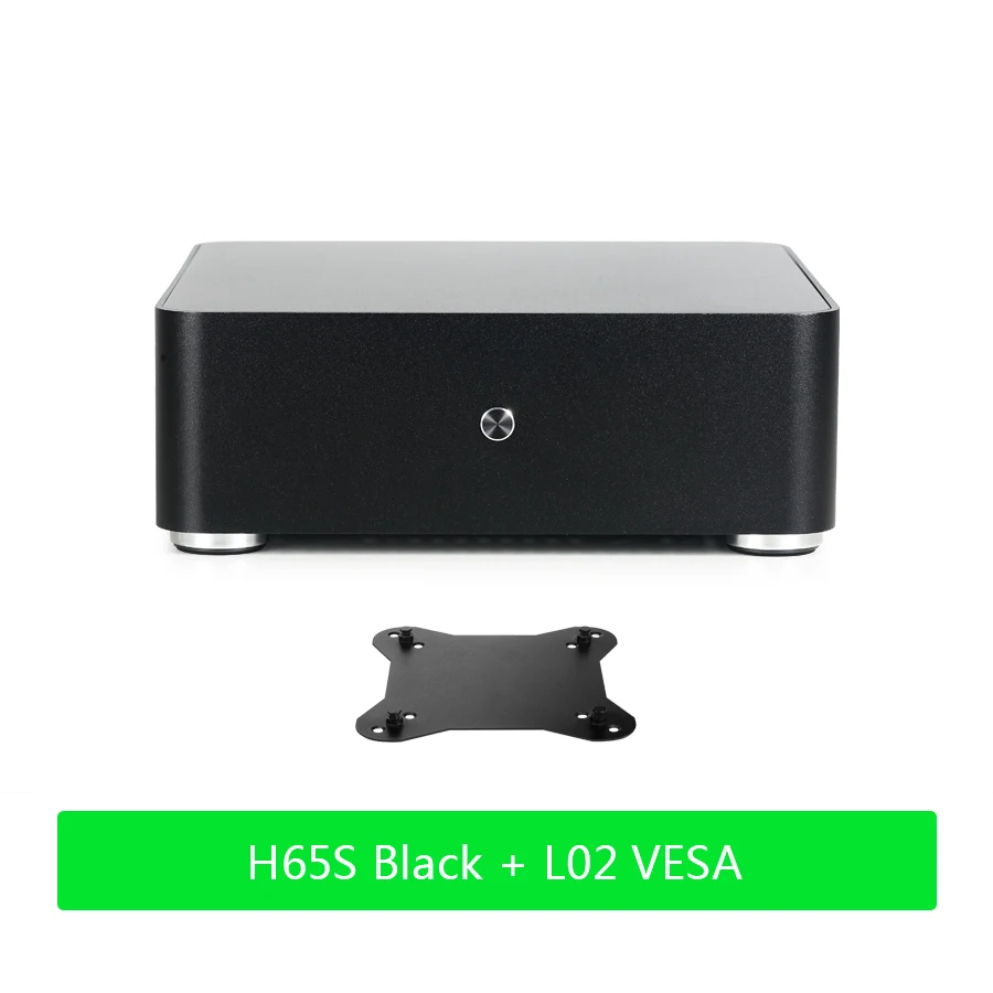 Black And L02 VESA E. MINI H65S Mini ITX чехол для компьютера алюминиевый настольный серверный ПК корпус с двумя USB2.0 для офисной поддержки OEM - Цвет: Black And L02 VESA