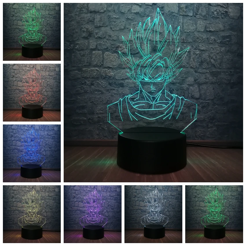 Новый супергерой Жемчуг дракона сон Гоко 3D Светодиодная лампа RGB светильник ing 7