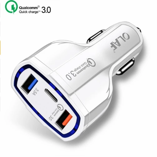 США QC3.0 Универсальный двойной порт светодиодный USB Автомобильное быстрое зарядное устройство для iPhone X 8 7 6 Plus type-C быстрое зарядное устройство для samsung S9 S8 адаптер - Тип штекера: США