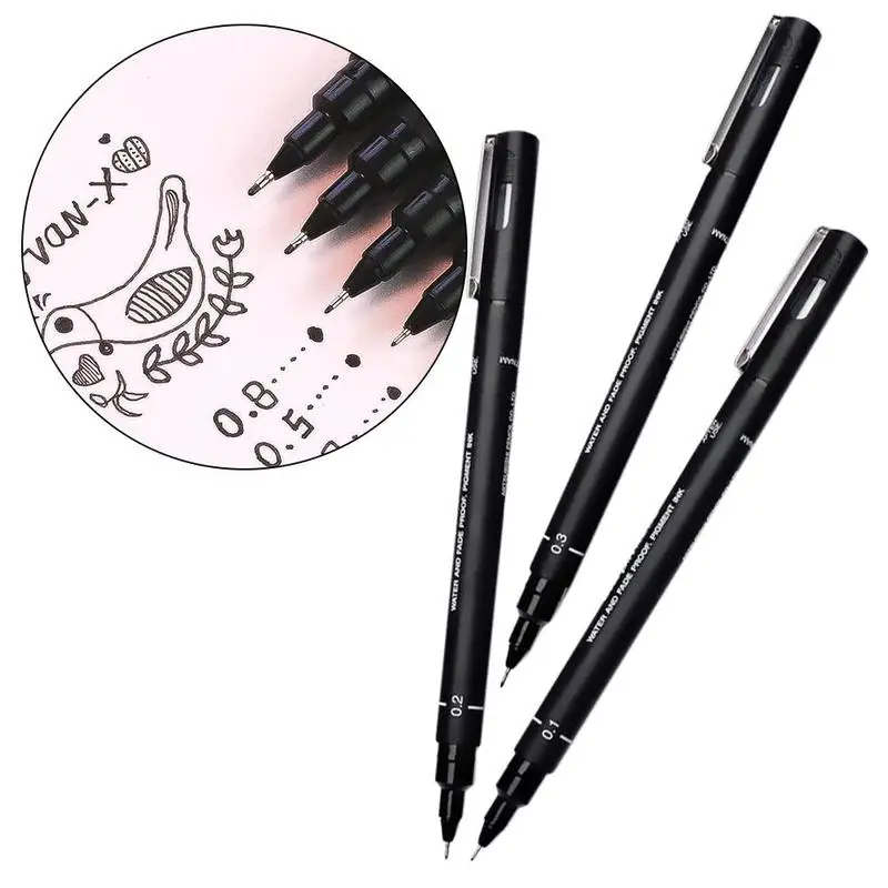 1 шт. Fineliner Pigma Micron ручка для рисования 005 01 02 03 05 08 водостойкая ручка для Аниме комиксов не цветущий прочный художественный маркер