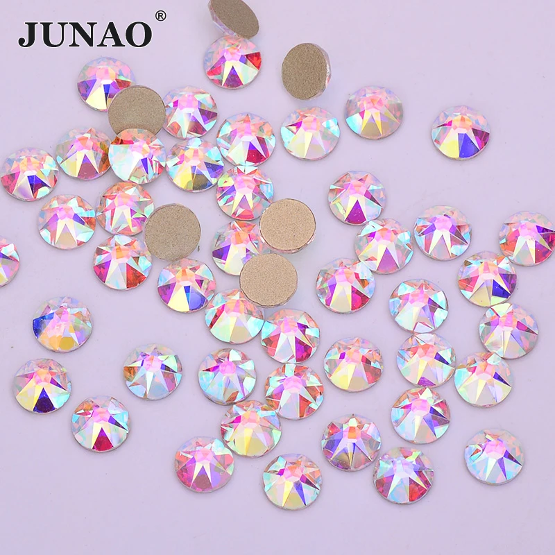 Фото JUNAO ss20 красно-оранжевые стразы AB Facet, стеклянные камни для дизайна ногтей с плоской задней стороной, украшения для ногтей, не швейные стразы д... №5