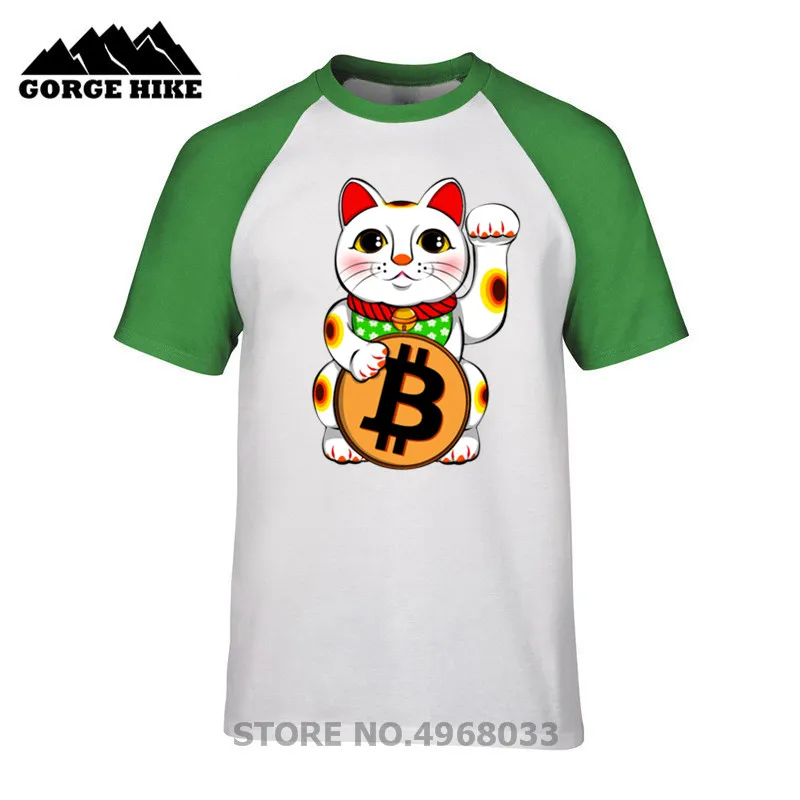 Биткоин счастливый кот Манеки Neko 100% хлопок Женский комплект футболка с коротким