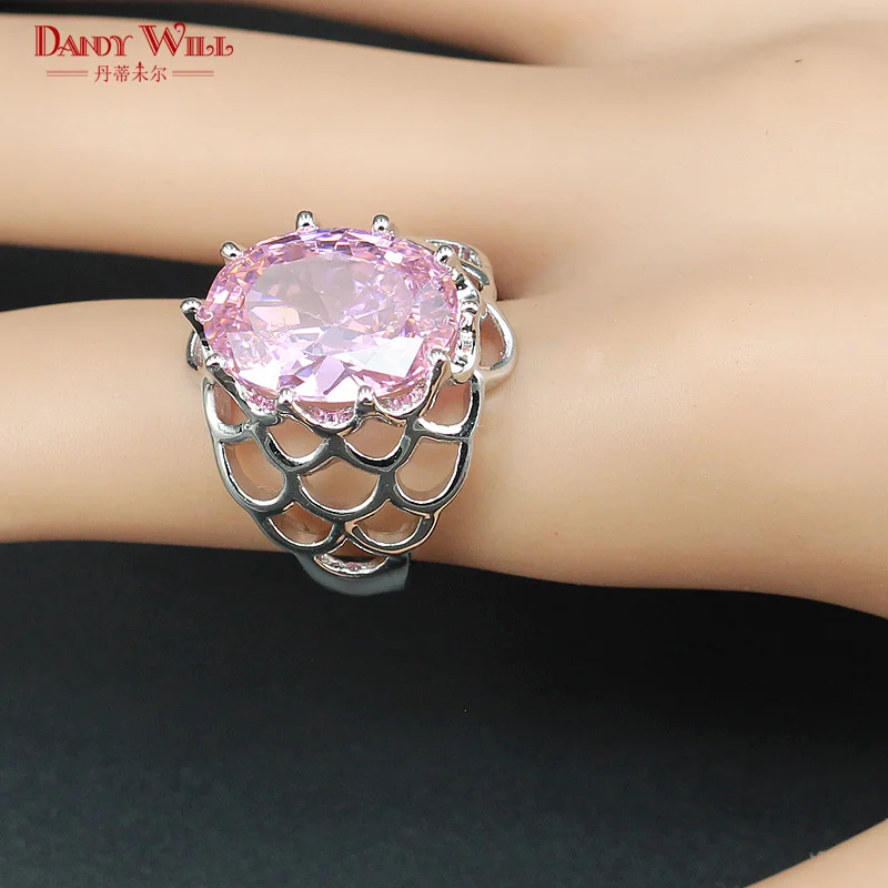 Hot Sale Pink Bridal Jewelry Sets For Women Gift 925 Silver Color Necklace/Earrings/Pendants/Bracelet/Ring Free Shipping | Украшения и