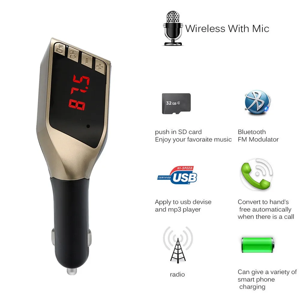 Новинка X5 беспроводной Bluetooth lcd MP3 плеер Автомобильный Комплект SD MMC USB fm-передатчик модулятор винтажный Топ Com Carro Ipod Girl