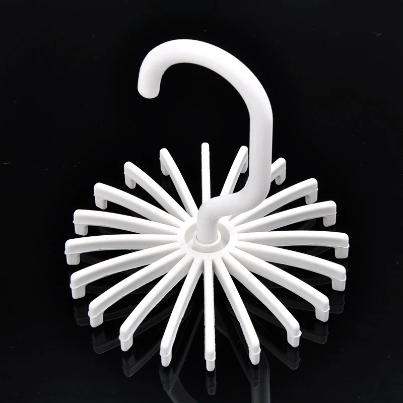 Portable White Rotating Tie Scarfs Rack Adjustable Hanger Holders 20 Neck Ties Hooks Organizer Hang Tool Free Ship JJ0306W-60 | Дом и сад
