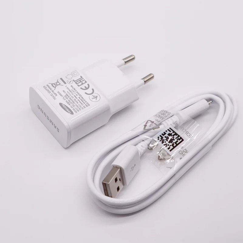 Charger and Cable Быстрое зарядное устройство samsung, ЕС, штекер, USB адаптер питания, 5 В, 2A, зарядный кабель Micro USB, для samsung Galaxy S6 S7 edge note4 5, J3, J5, J7, A7, A5 - Тип штекера: Charger and Cable