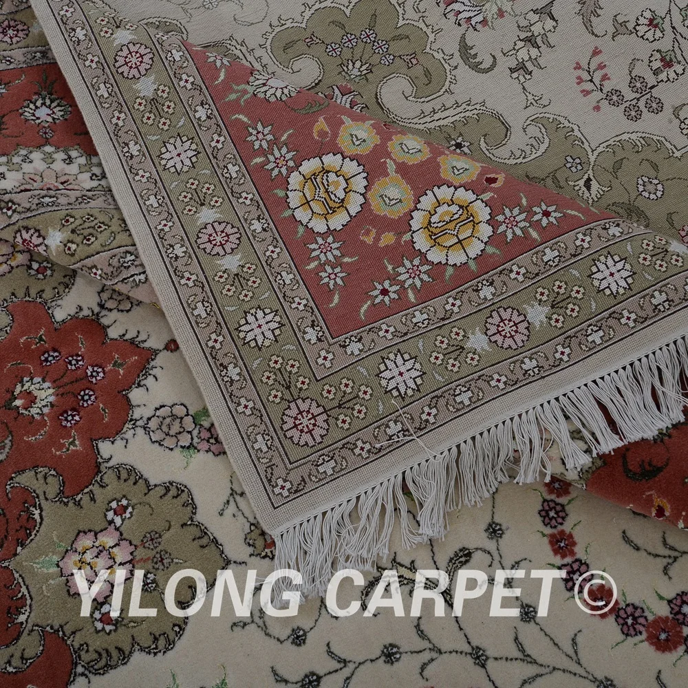 Традиционные персидские восточные шерстяные коврики Yilong 10 'x 14' бежевый