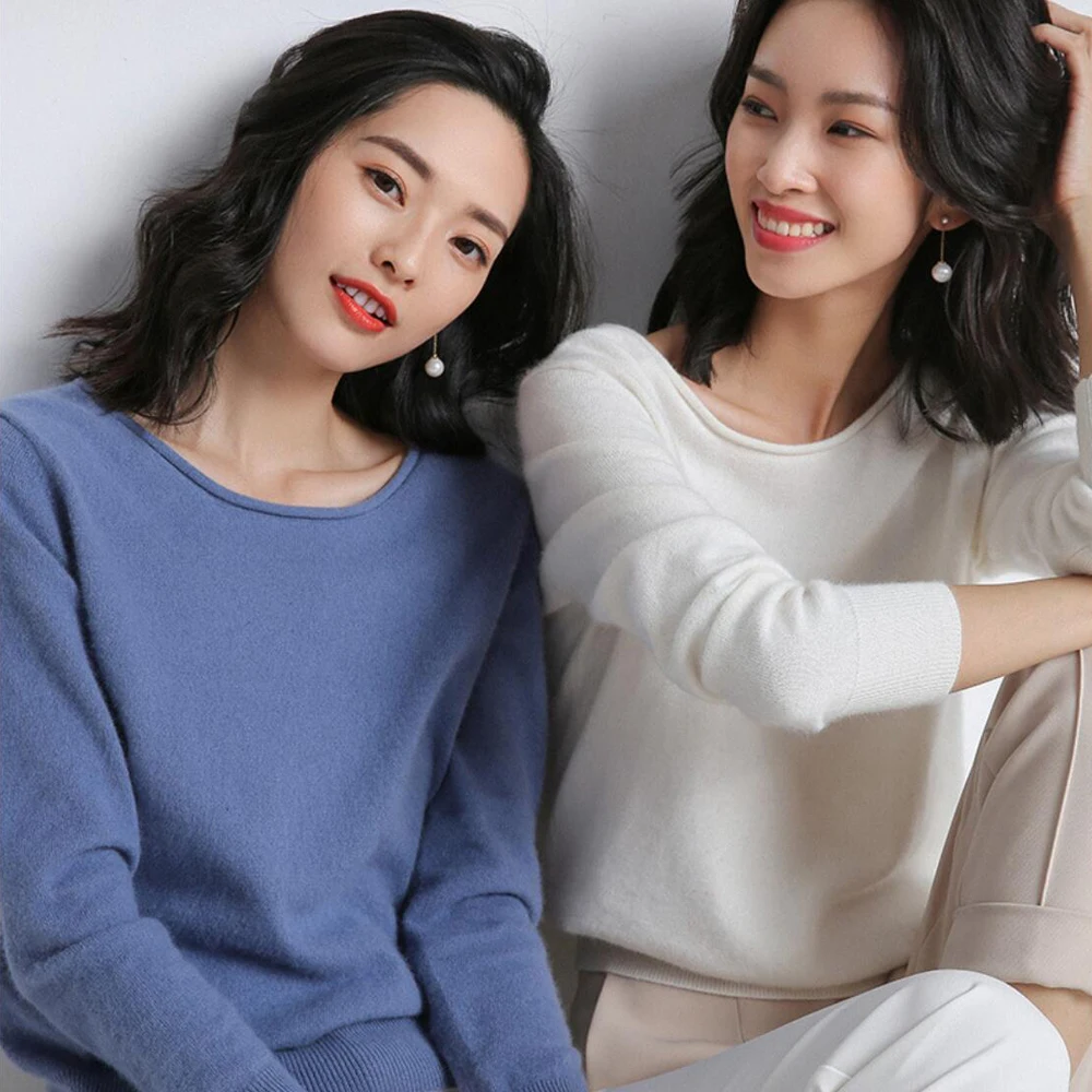 Новинка 2020 модный кашемировый смешанный вязаный свитер женские топы