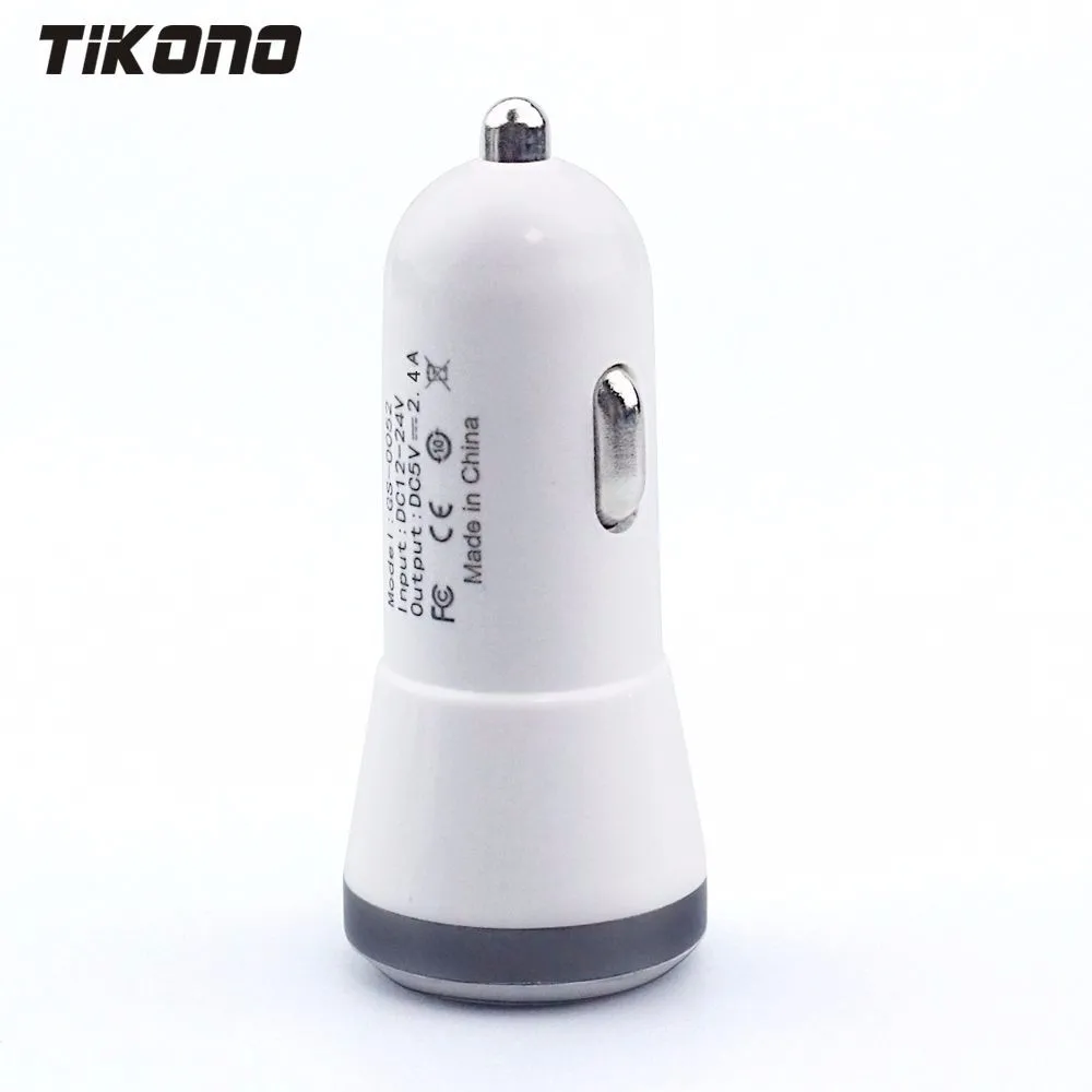 Tikono высокое качество салона автомобиля Зарядное устройство 2.4A двойной USB 2-портовый USB Универсальное автомобильное Зарядное устройство адаптер для iPhone samsung планшет Xiaomi