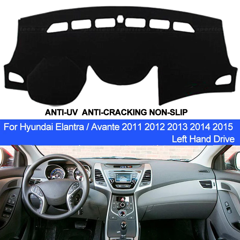 

TAIJS Car Dashboard Cover For Hyundai Elantra Avante 2011 2012 2013 2014 2015 Dash Mat Dashboard Pad Carpet Anti-UV Anti-slip