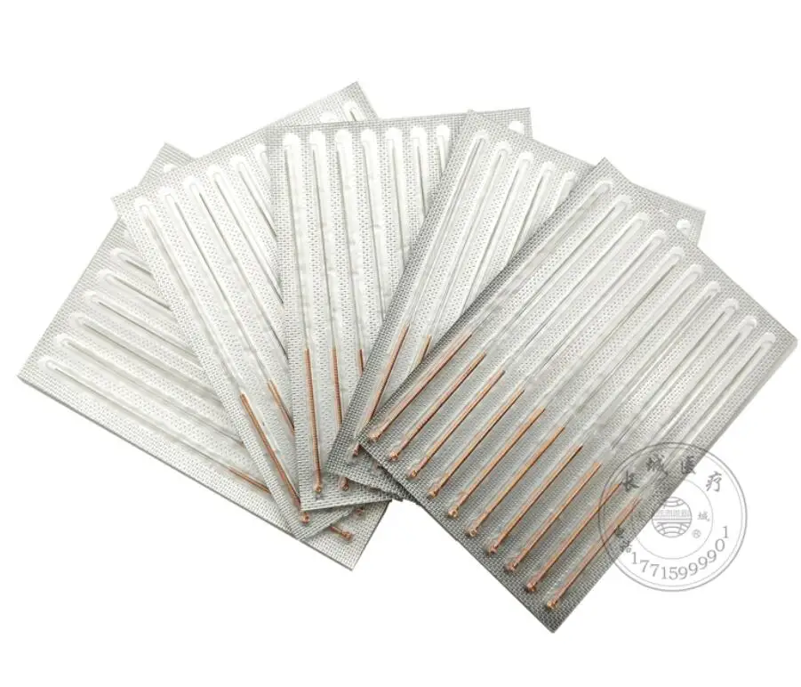 100 шт одноразовые стерильные медные акупунктурные иглы с рукояткой массаж