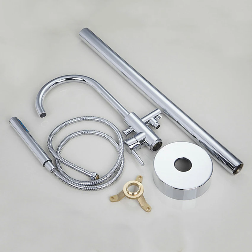 Современный хромированный полированный Смеситель для ванной комнаты ручной душ