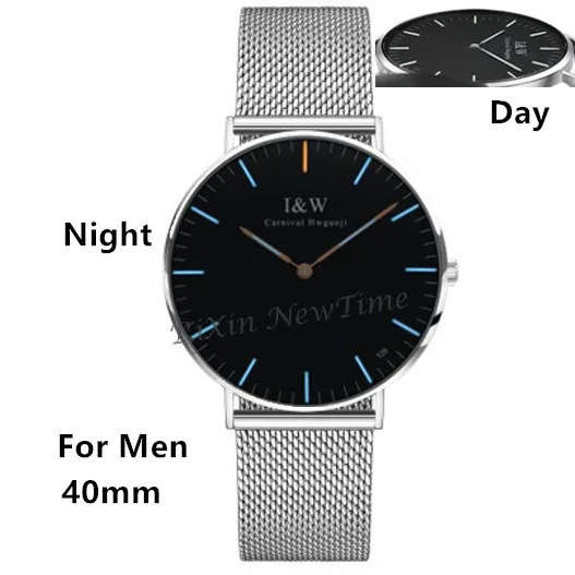 Blue menC8757silver Простые женские карнавальные часы T25 Тритий Светящиеся Наручные часы wo мужские роскошные брендовые кварцевые военные часы мужские часы для влюбленных montre - Цвет: Blue menC8757silver