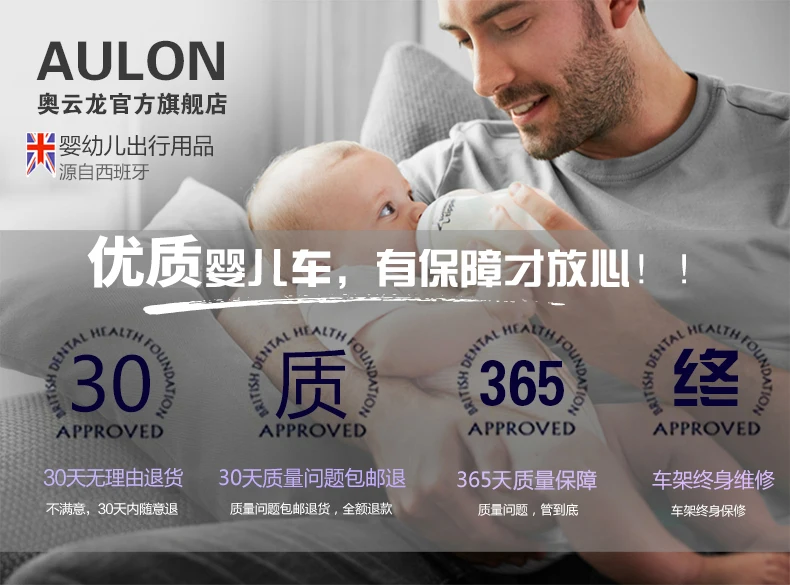AULON кожаная детская коляска двухсторонняя коляска высокий пейзаж 360 градусов вращение коляска Лежащая тележка с люлькой для сиденья автомобиля