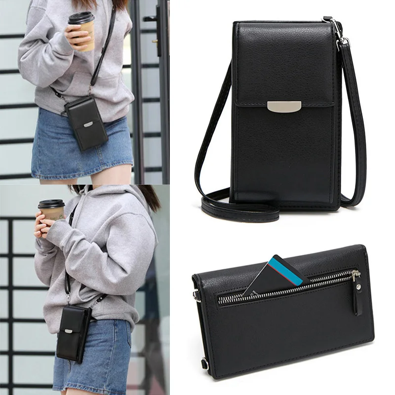 

Women Shoulder Crossbody Bag Multifunction PU Large Capacity for Mobile Phone Cards New