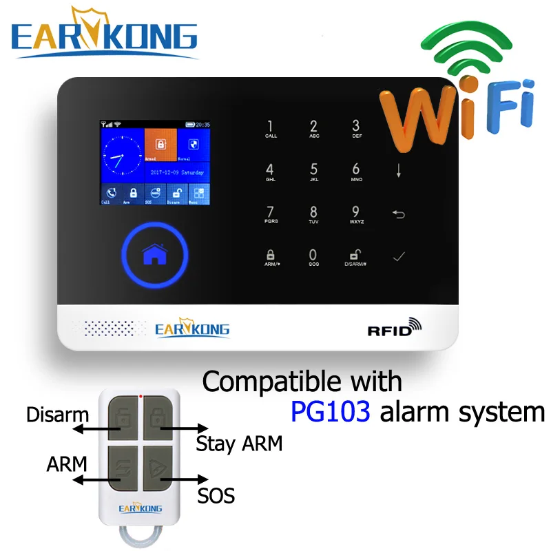 433MHz Wireless Remote Controller Big Button For Our M3B / WPG PG103 W2B G 18 Alarm System Home Burglar | Безопасность и защита