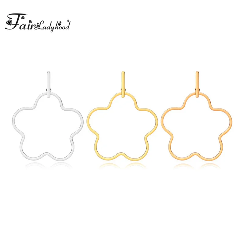 1 пара женские серьги кольца из нержавеющей стали с цветком сливы|Серьги-кольца| |