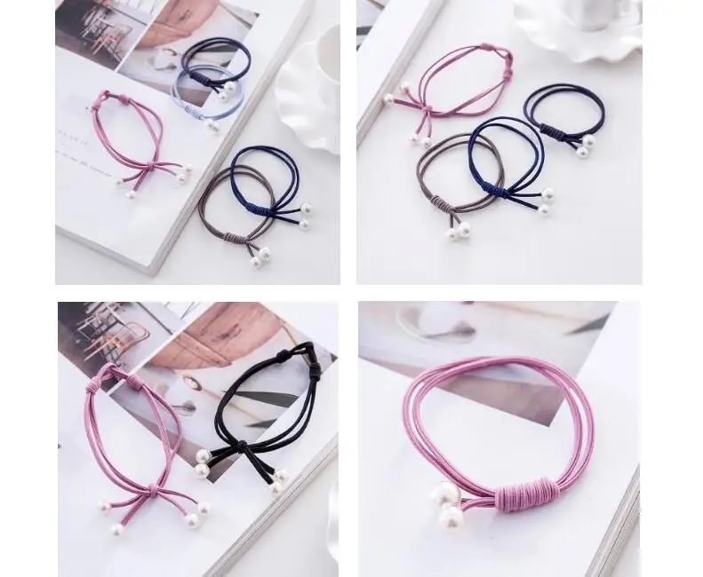 2 шт. веревки для волос Женская эластичная резинка девочек жемчужное кольцо