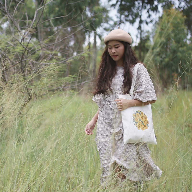 Сумки для женщин 2018 Студенческая холщовая модная клетчатая сумка на плечо с