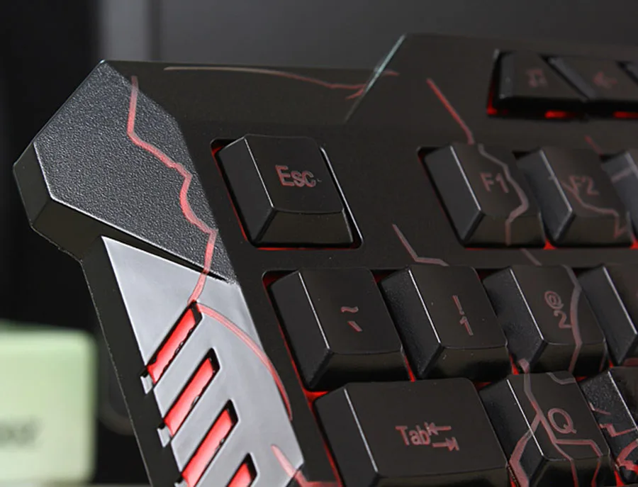 FastDisk Английский Русский игровой full клавиатуры USB проводной Подсветка LED