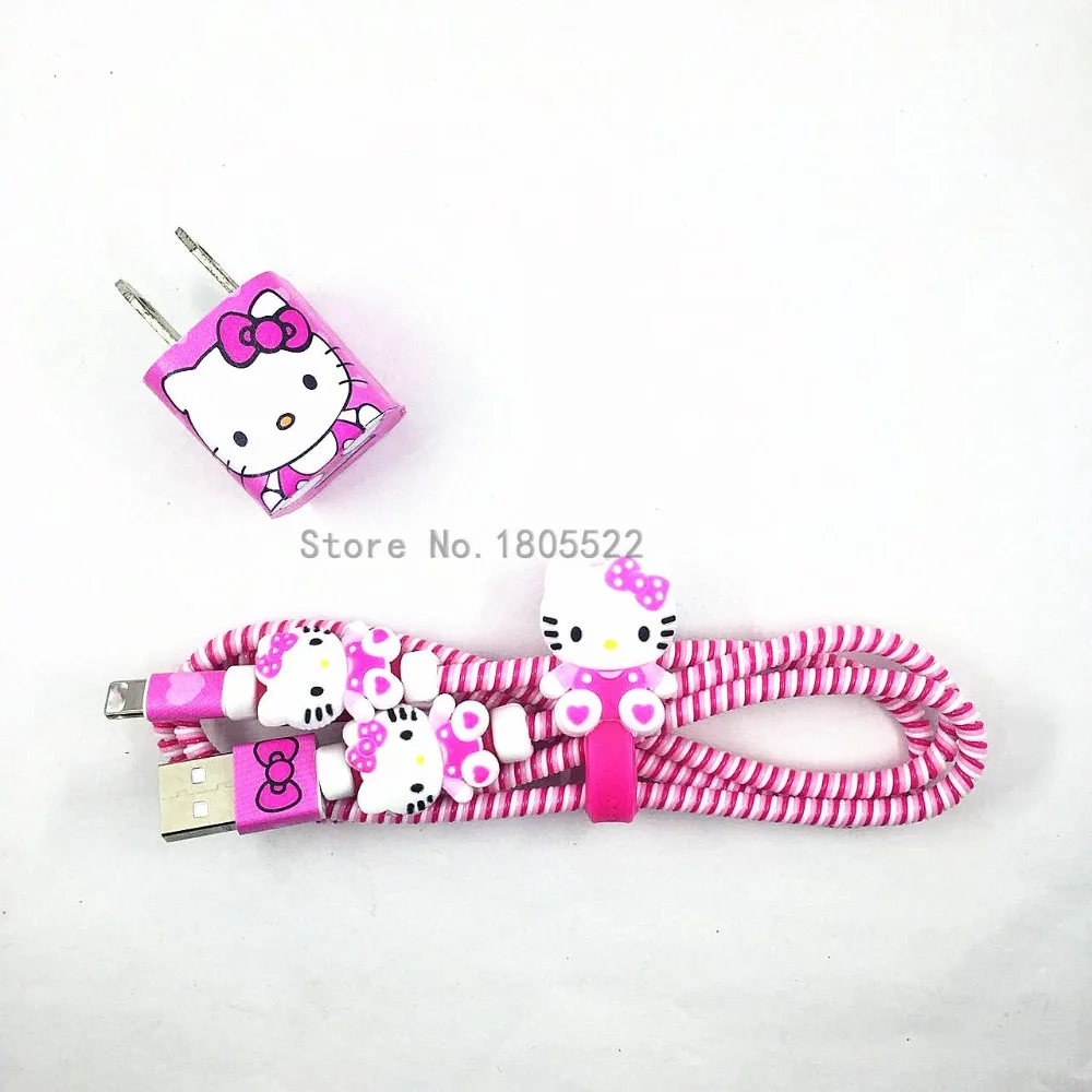 1 4 м мультяшный USB-протектор зарядного кабеля набор сделай сам с намоткой для