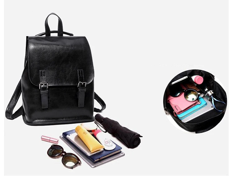 Роскошные женские рюкзаки из натуральной кожи; сумка на плечо; Mochila Mujer; женский рюкзак из натуральной кожи; школьная сумка для женщин; Цвет Черный