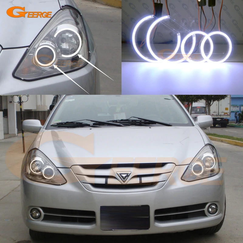 Для Toyota Caldina 2005 2006 2007 ксеноновые фары отличное Ультра яркое освещение COB комплект светодиодов «глаза ангела» halo кольца