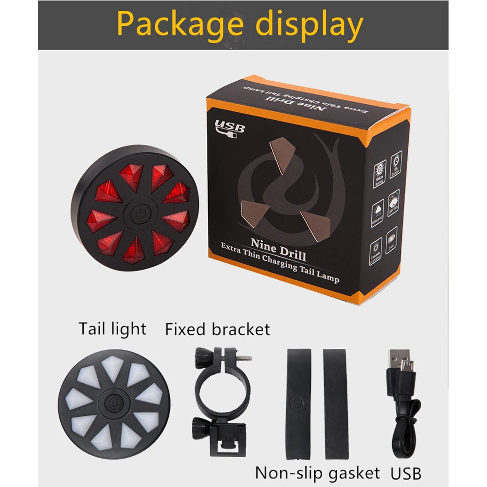 Bicycle Lantern Rechargeable USB Waterproof Taillights Night Riding Equipment Cool Hot Wheels Warning Lights Accessories | Спорт и