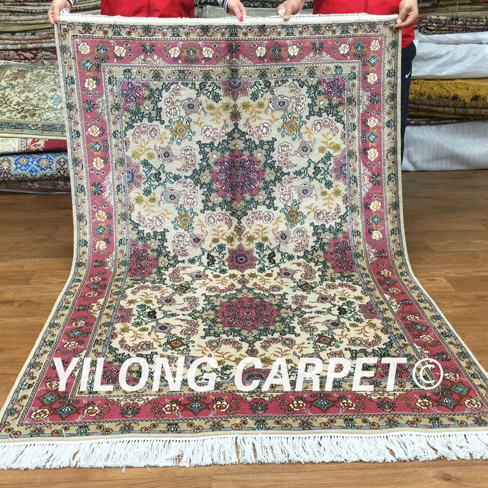Yilong 4 'x 6' Новый стиль персидский Восточный шерстяной шелковый ковер Прочный