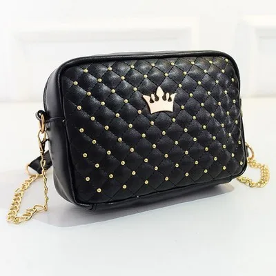 Сумка на плечо женская с короной и звездами модная кожаная сумочка карамельных