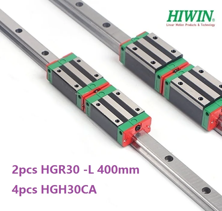 2шт 100% оригинал Новый Hiwin HGR30-L 400 мм линейный направляющий/рельс + 4 шт. HGH30CA узкий