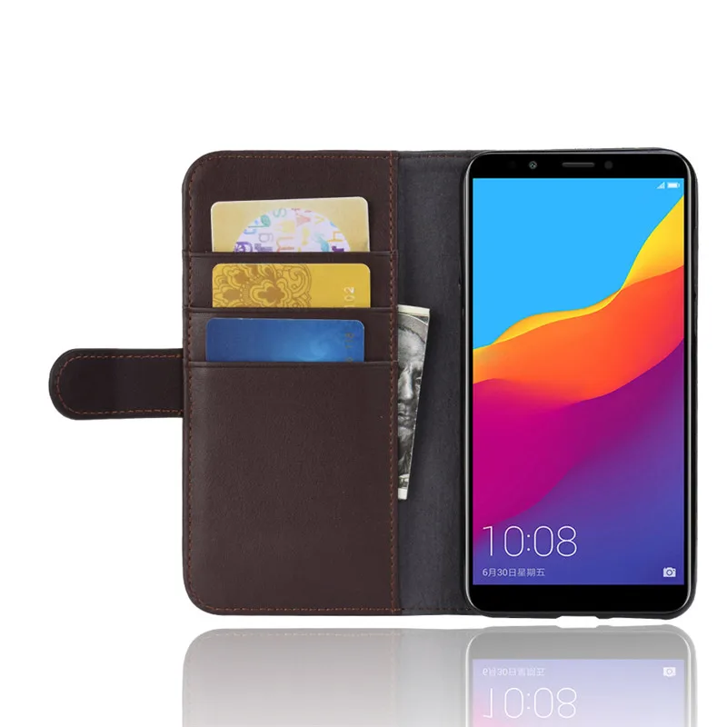 Подлинная Кожаный чехол для huawei Honor 7C Обложка 5 99 дюймов с держатель карт кошелек