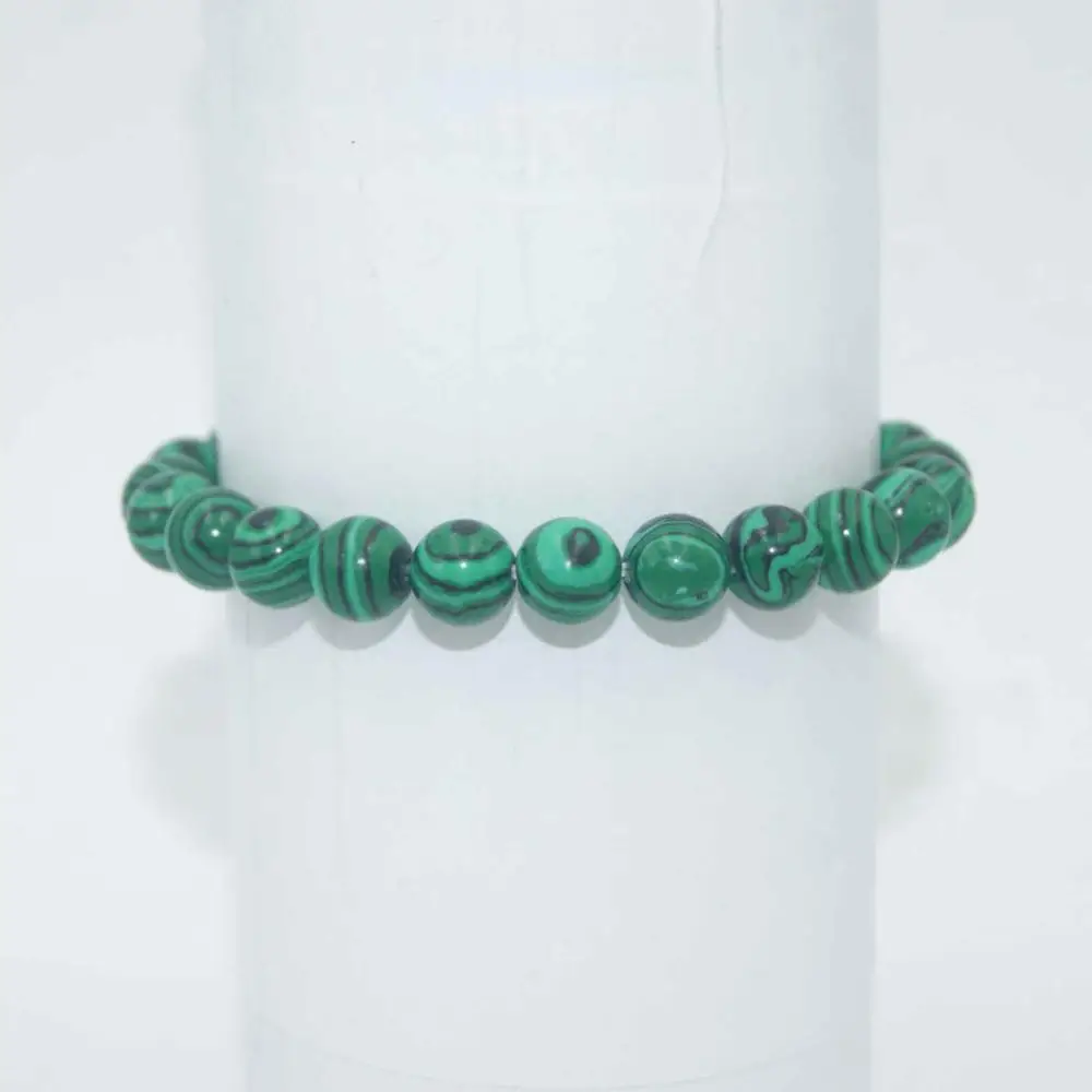 Malachite Передача удачи 6 8 10 мм натуральный камень Бусины аметисты Агаты тигровый глаз Lapis браслеты из лазурита для женщин мужчин Йога браслет Femme - Окраска металла: Malachite
