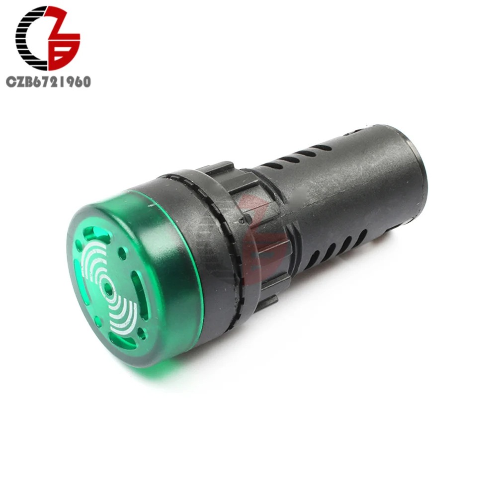 24V Green 12V 24V 110V 220V Светодиодный светильник световой сигнал зуммер светодиодный сигнальный светильник индикатор светильник Предупреждение лампы Красный Зеленый Желтый AD16-22SM - Цвет: 24V Green
