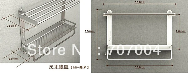 bathroom Wall mounted aluminum towel shelf bar commodity holder support | Дом и сад