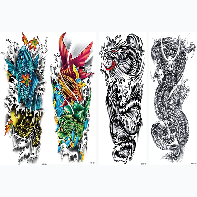 4 шт. временные тату наклейки на всю руку и ногу|tattoo sleeve fake|tattoo stickerdesign tattoo |
