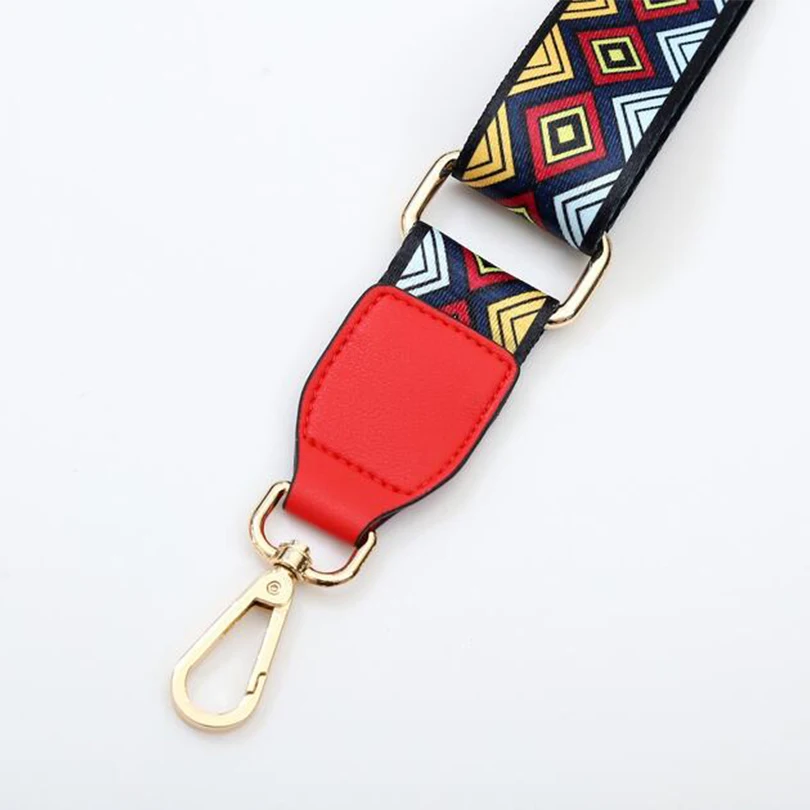 

2018 New handbags Strap Plaid Design National Style Gold Buckle Canvas Bag Straps New Trendy Easy Holding Shoulder Straps ZK04