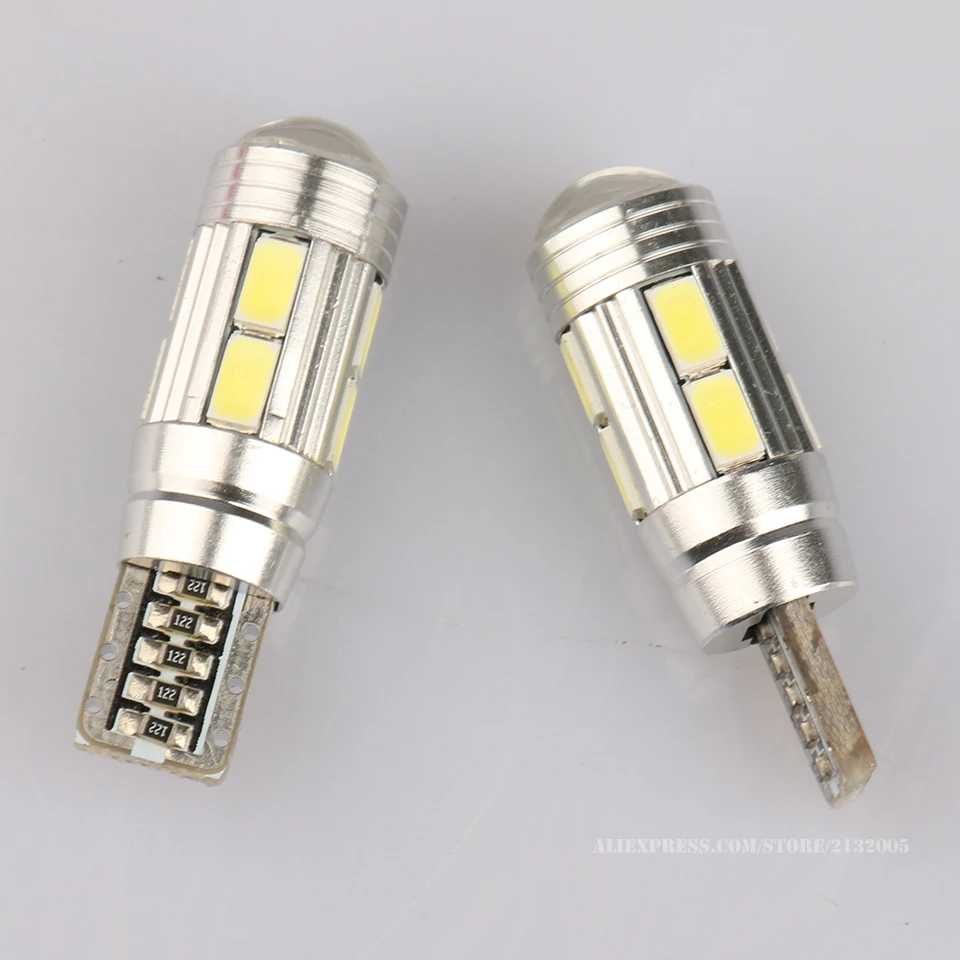 2 шт. Новый T10 парковка белый Canbus W5W 5630 10SMD авто LED 12 В свет лампы серебро внешний вид