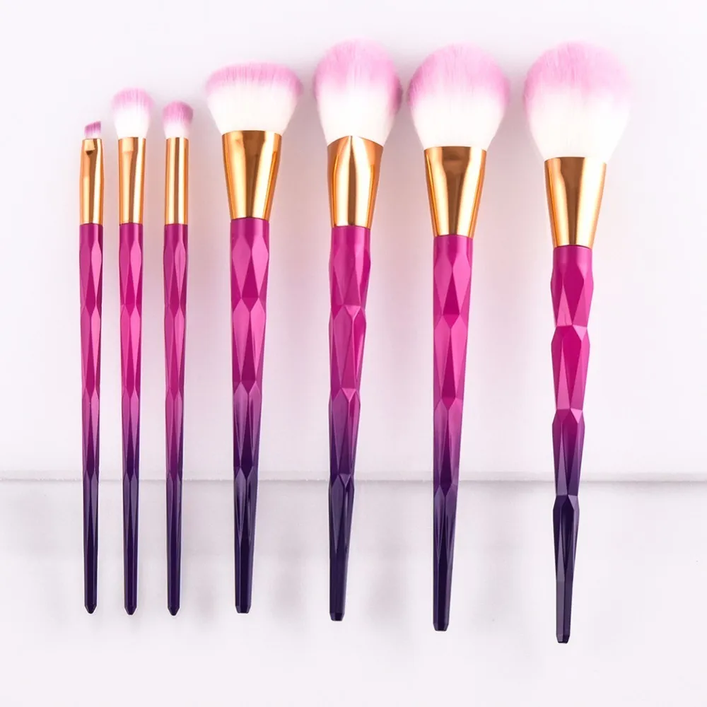 7/10pcs Unicorn diamond Makeup Brushes Set Powder Eyeshadow Brush Facial Foundation Cosmetic Makeup Brush Kit