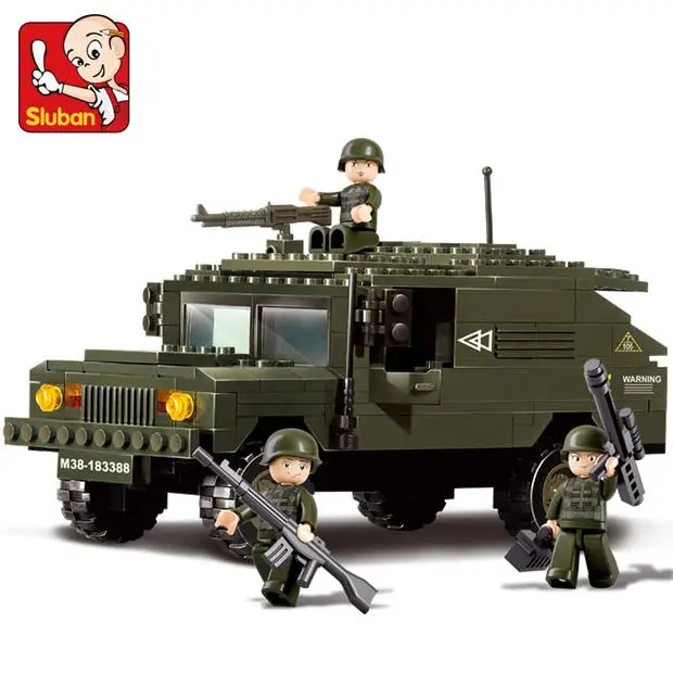 SLUBAN 9900 военные Humvee боевые машины Строительные блоки Набор 3D кирпичные