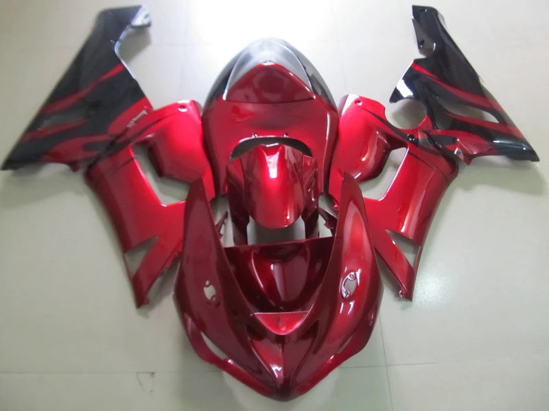 Лидер продаж пластиковый комплект обтекателей для Kawasaki ninja ZX6R 05 06 винно красных