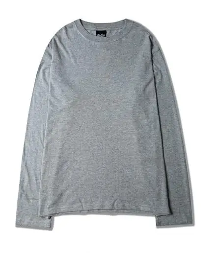 Grey Харадзюку оверсайз High Street оранжевая футболка с длинным рукавом Ins Kanye длинная футболка хип-хоп Топ Футболка унисекс модная футболка мужская Kpop - Цвет: Grey