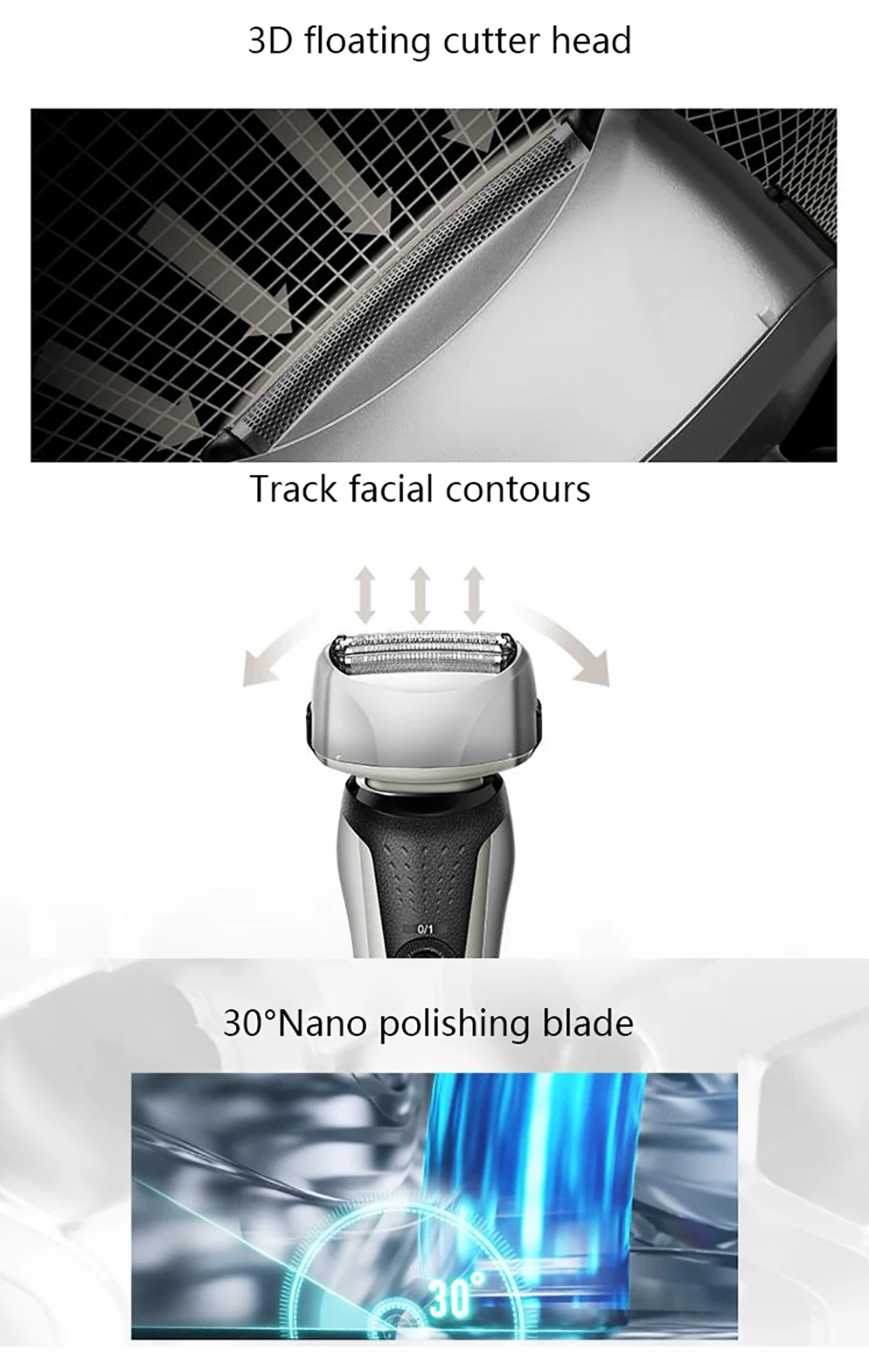 Panasonic smart 4 режущая головка электробритва бритва с быстрой зарядкой ES-RF31-S405 светильник серый поддержка сухой и влажной для мужчин