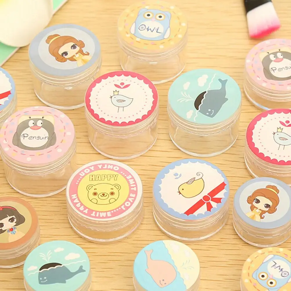 1 шт. портативный пластиковый прозрачный мультфильм косметические контейнеры