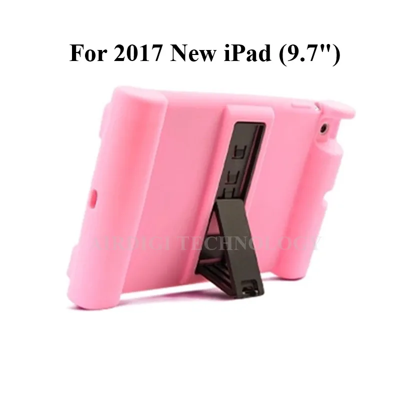 Противоударный защитный чехол-подставка для, iPad 9,", Силиконовый противоударный чехол для дома, детей, детей - Цвет: Pink